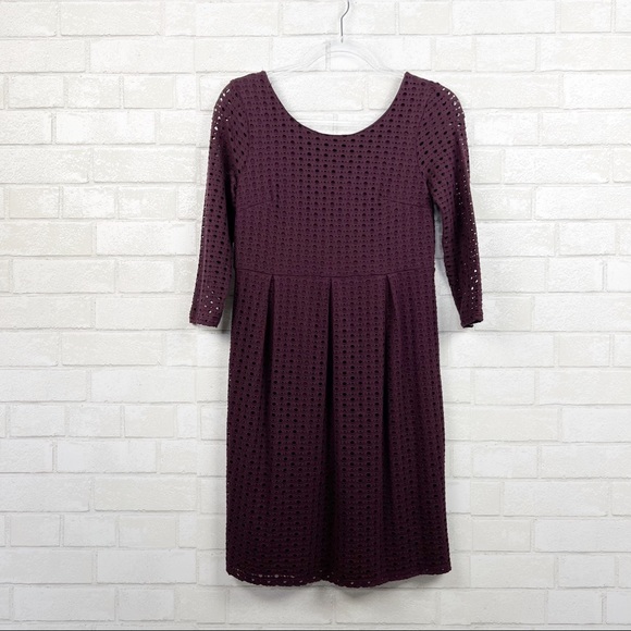 Eight Sixty Stitchfix Gabre Knit Laser Cut Dark Purple Maternity Dress Size S - Picture 1 of 7